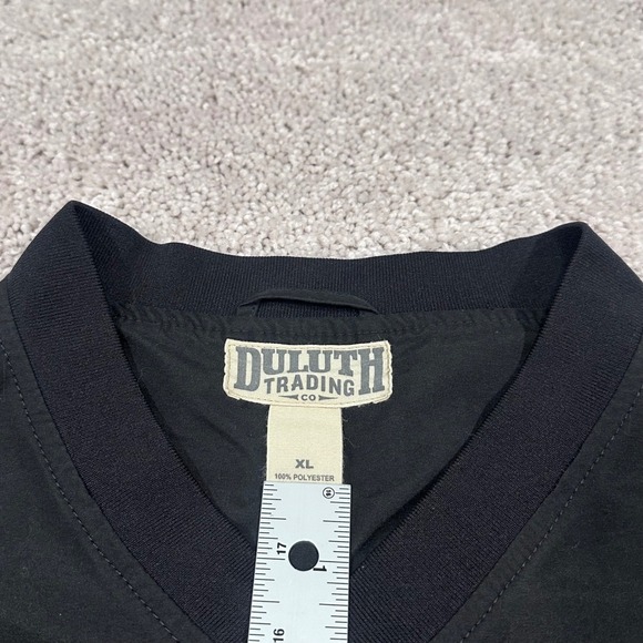 Duluth Trading Co Mens V Neck Bogey Wind Shirt XL Black Polyester Lightweight - Picture 3 of 7